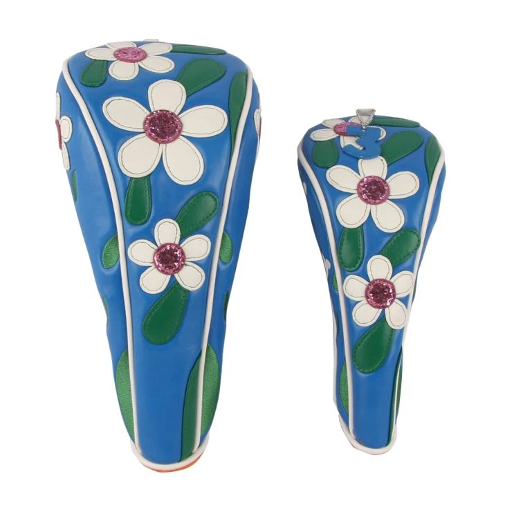Cute Flowers PU Golf Wood Club Headcover